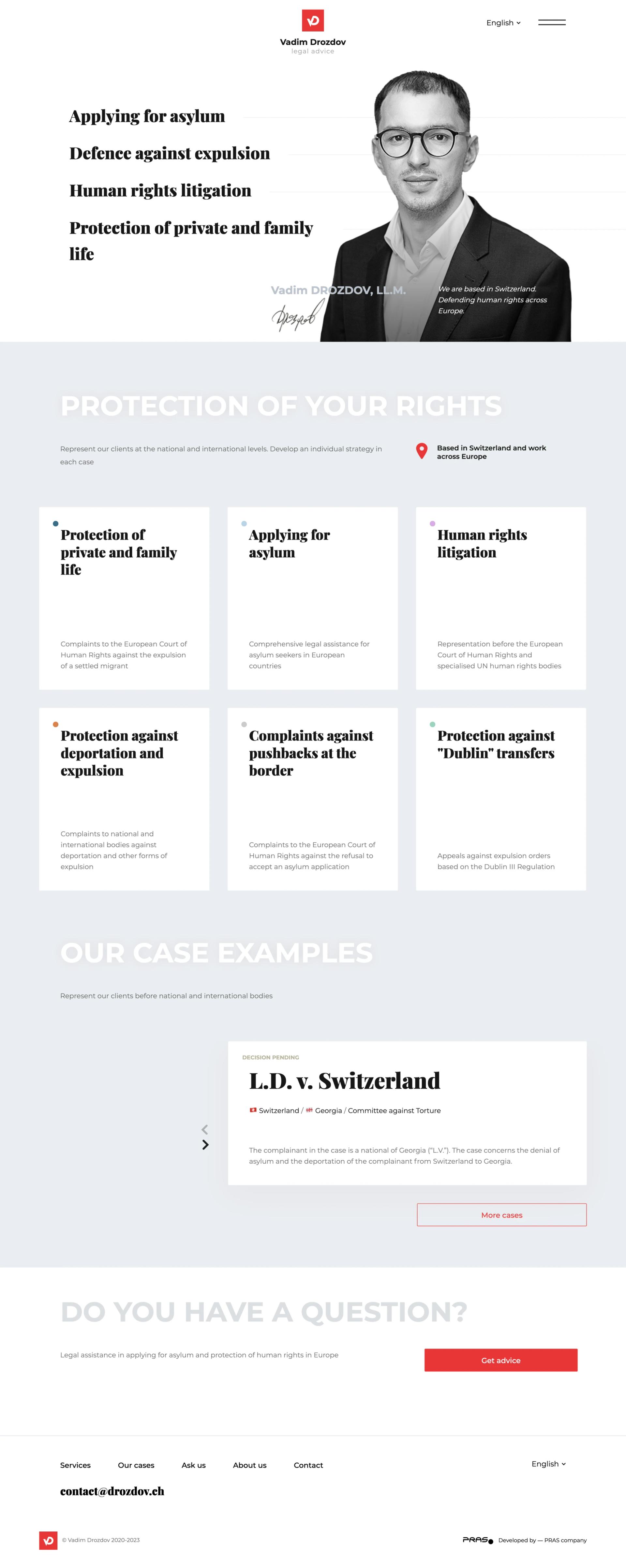 Main page of the project