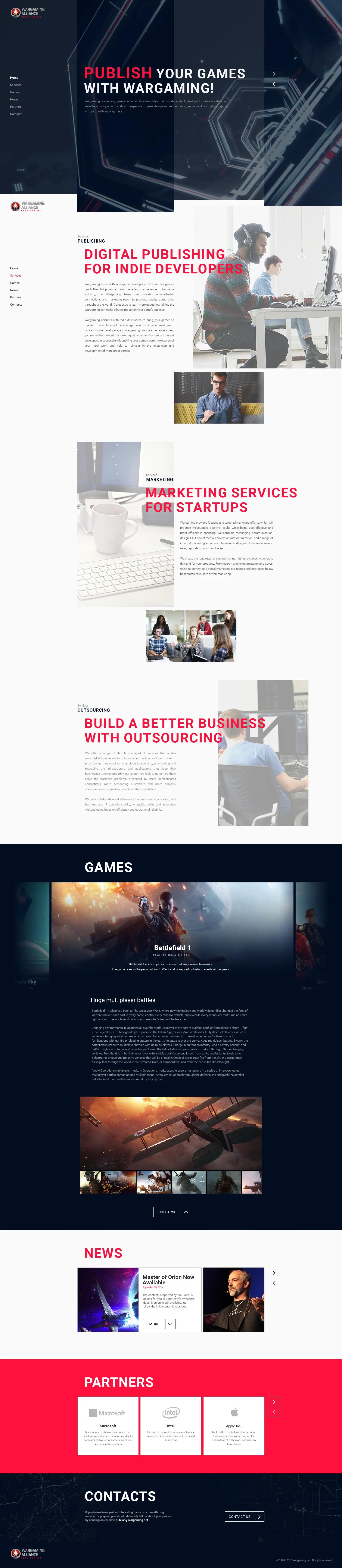 Main page of the project