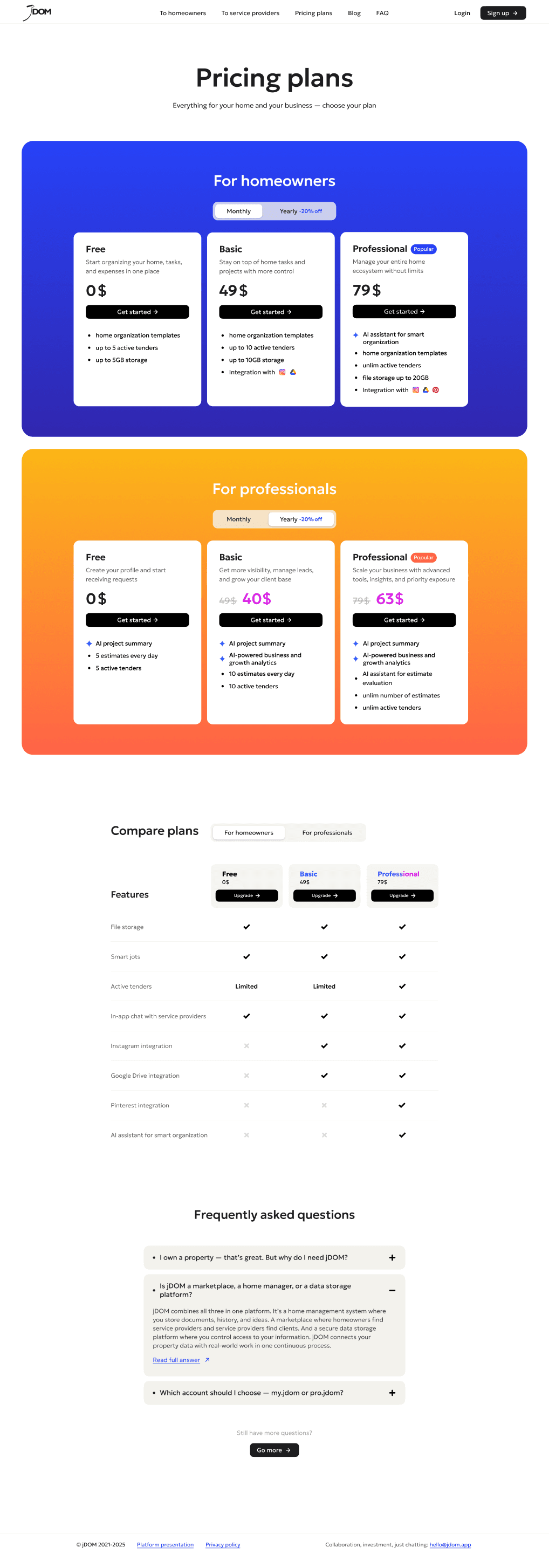 Main page of the project